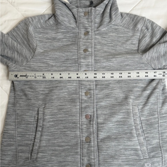 Mountain HardWear Women's Small Hoodie Fleece Jacket Snap Front Grey Cozy Gray - Picture 7 of 11